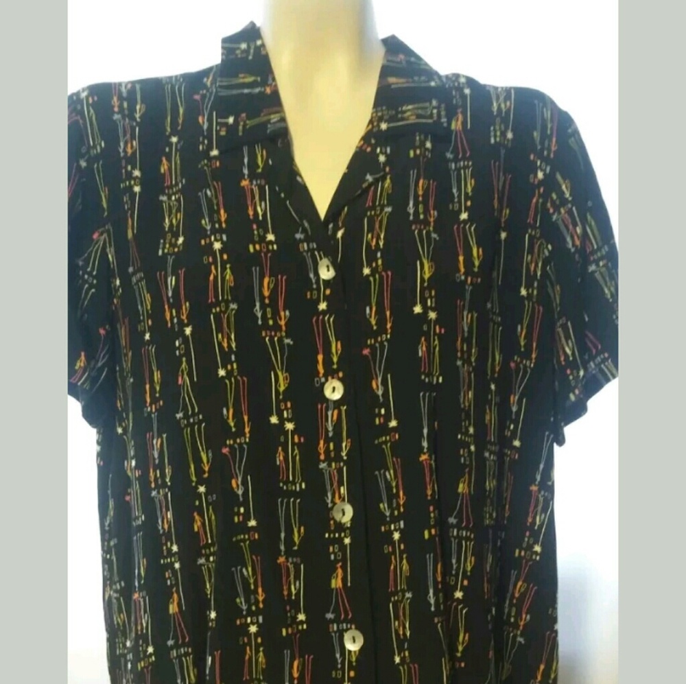 David Dart Collection V Neck Button Down Top
